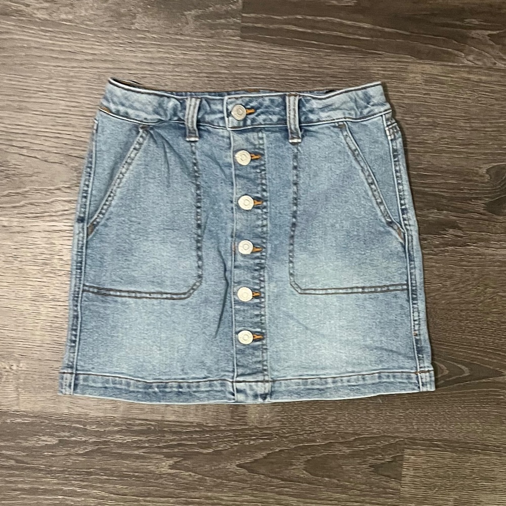 Light blue Jean button up skirt